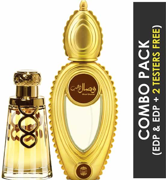Ajmal Wisal Dhahab Edp 50Ml Perfume For Men And Khallab Edp Oudh 50Ml Perfume For Unisex