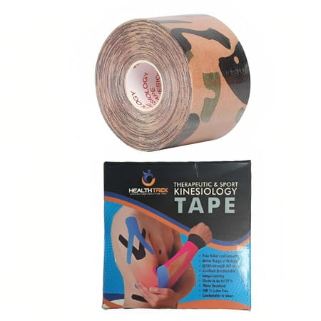 Healthtrek Printed Kinesiology Tape For Back Pain (Pack Of 1 | Brown | 5 M X 5 Cm)