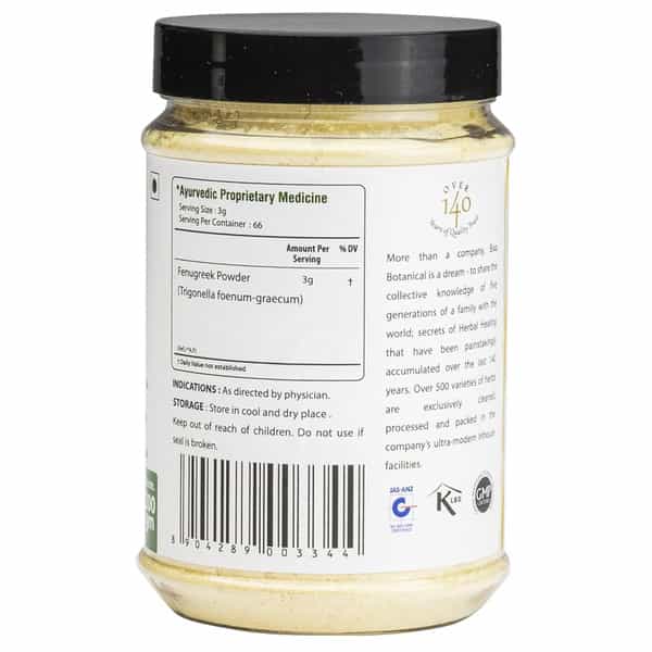 Bixa Botanical Methi Powder-For Hair & Skin Care | Increase Hemoglobin.& Metabolic Wellness(200G)