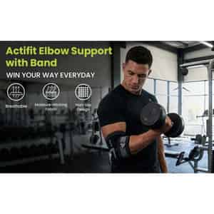 Actifit Elbow Support With Adjustable Band - Compression Brace For Pain Relief Sports & Gym - Size M