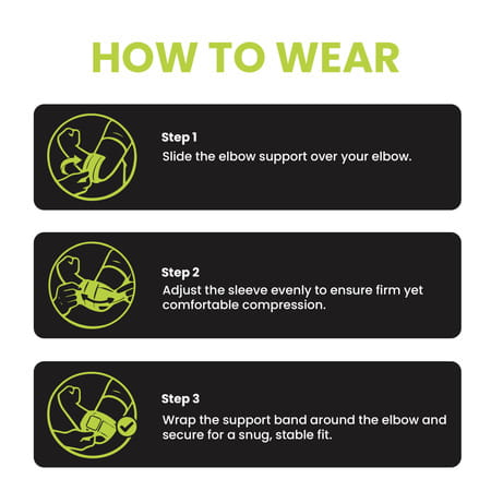Actifit Elbow Support With Adjustable Band - Compression Brace For Pain Relief Sports & Gym - Size M