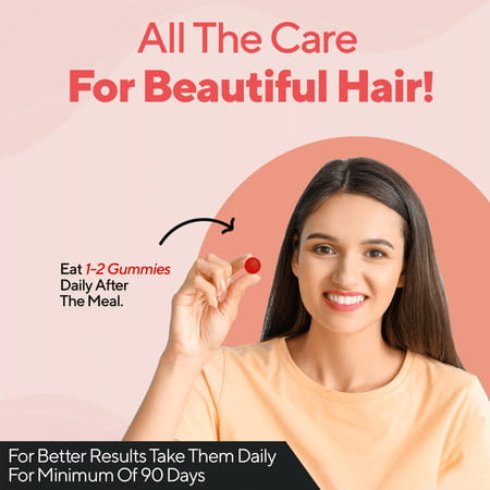 Zingavita Biotin Hair Gummies For Women Sugar Free 60 Veg Gummies