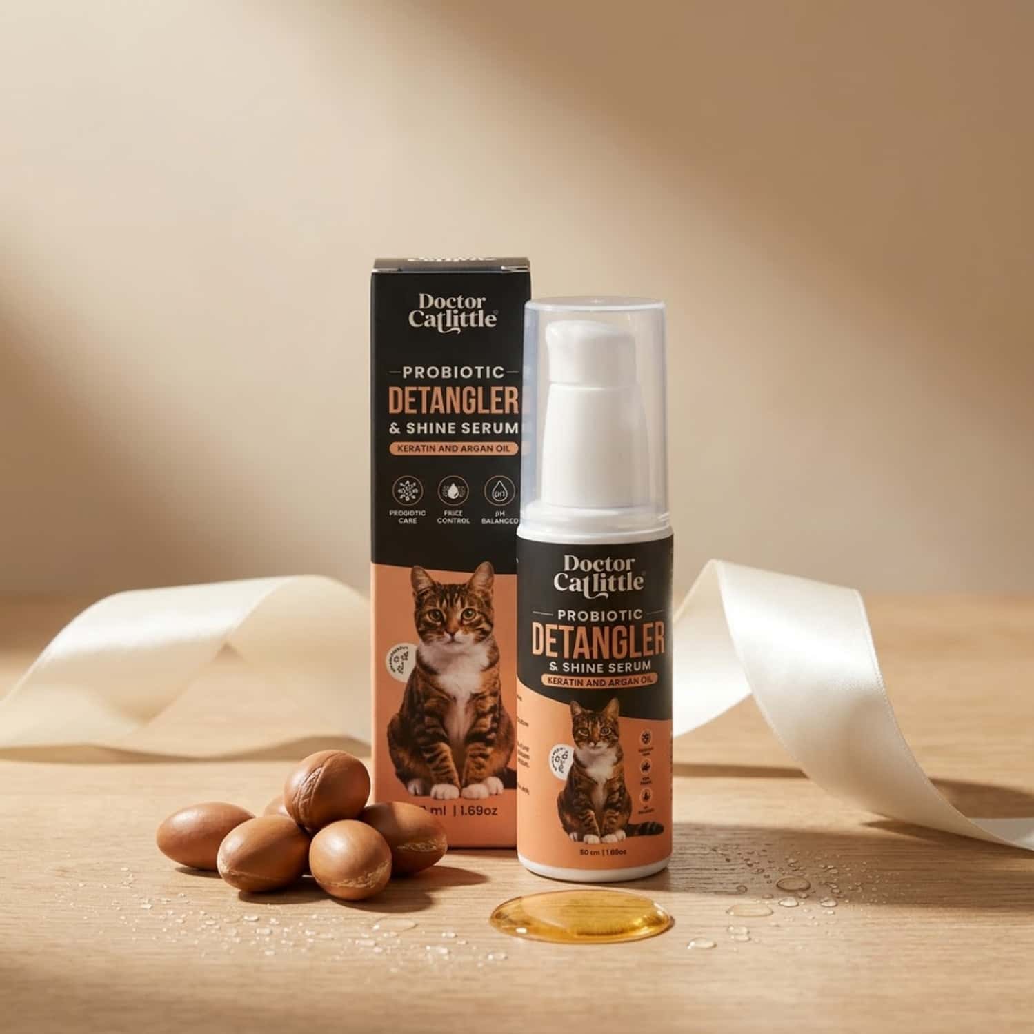 Doctor Catlittle Probiotic Cat Detangler & Shine Serum (50 Ml)