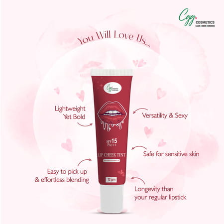 Cgg Cosmetics Lip & Cheek Tint 130, Spf 15,Bold School, 7g |Matte Finish|Vitamin E & Rosehip Oil