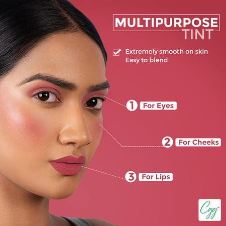 Cgg Cosmetics Lip & Cheek Tint 130, Spf 15,Bold School, 7g |Matte Finish|Vitamin E & Rosehip Oil