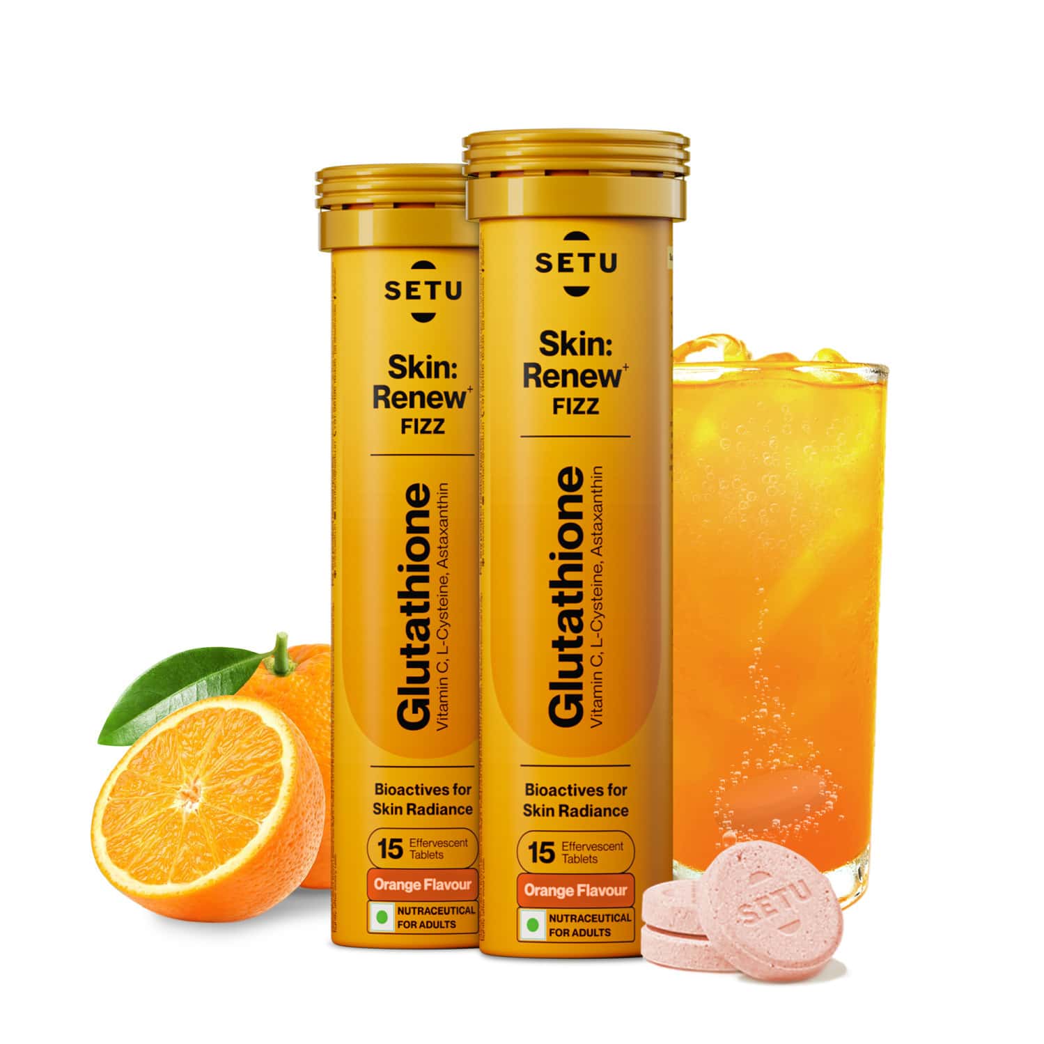 glutathione in orange Buy Cureveda Glutathione Supports Skin Brightening Tablets main image 1