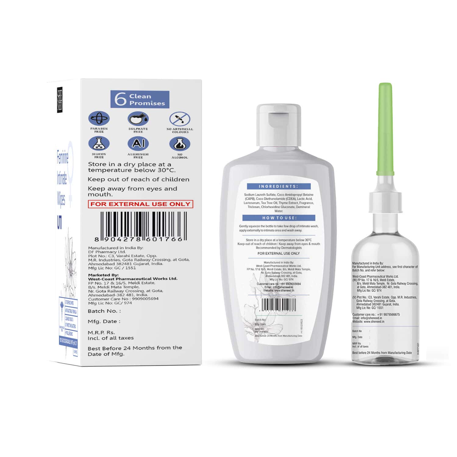 Buy SHENEED FEMININE INTIMATE UTI RELIEF COMBO WWIPES 10N, RELIEF