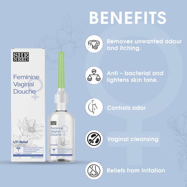 Sheneed Feminine Intimate Uti Relief Combo: Wwipes 10N | Relief Douche 122Ml | & Intimate Wash 100Ml
