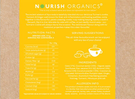 Nourish Organics Chia Turmeric Cookies - 110gms