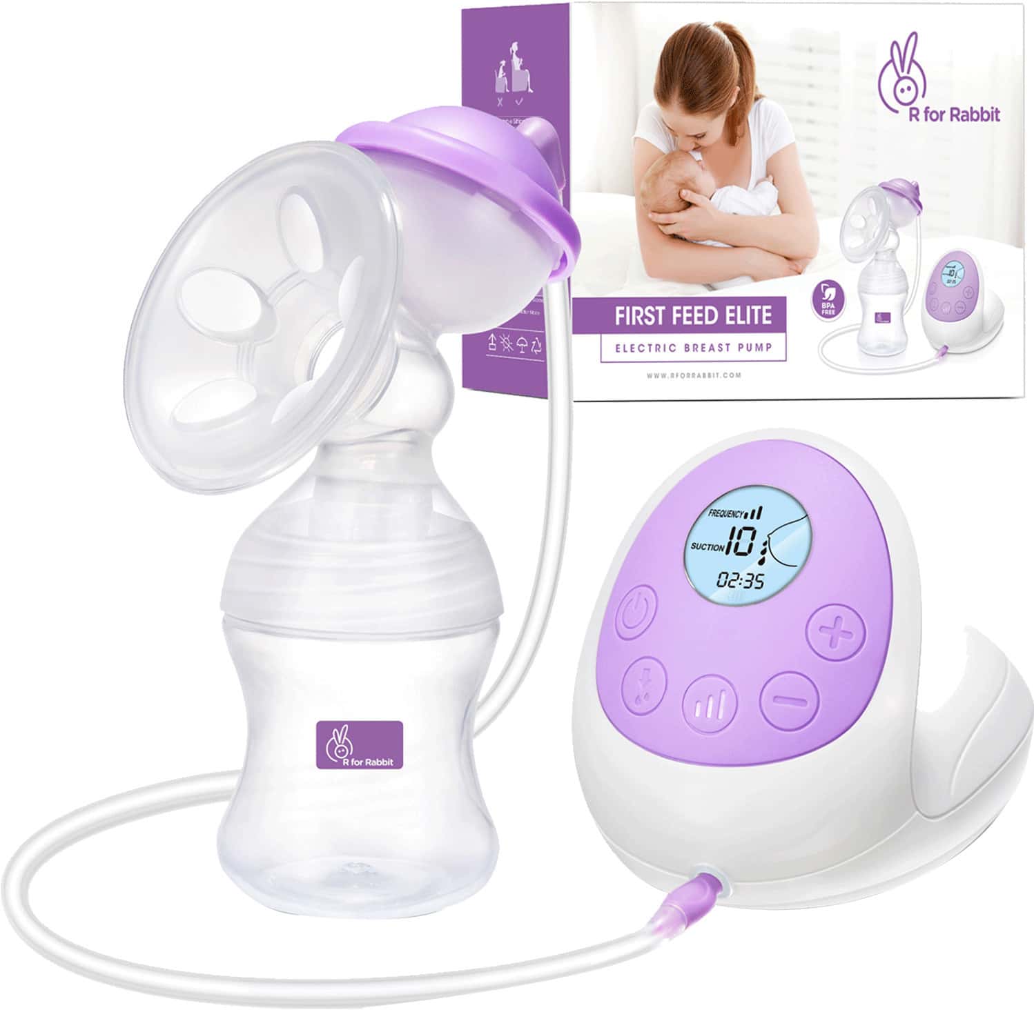 R For Rabbit First Feed Elite Breast Pump Purple