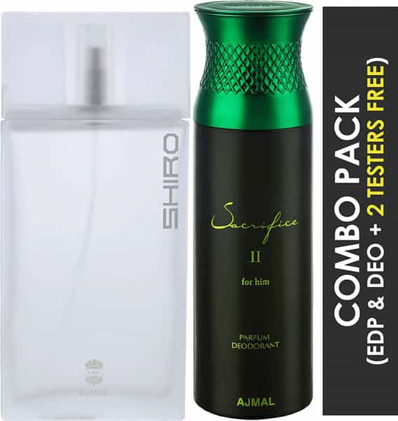 Ajmal Shiro Eau De Parfum 90Ml Perfume For Men And Sacrifice Ii For Him Deodorant 200Ml For Men