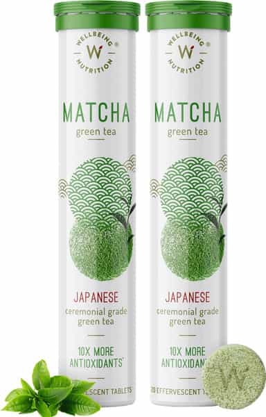Wellbeing Nutrition Matcha Green Tea With Antioxidants Detox And Energy 20 Tabs (Pack Of 2)