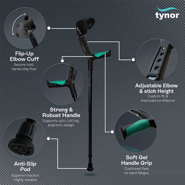 Tynor Elbow Crutch Adjustable Universal Size 1 Unit