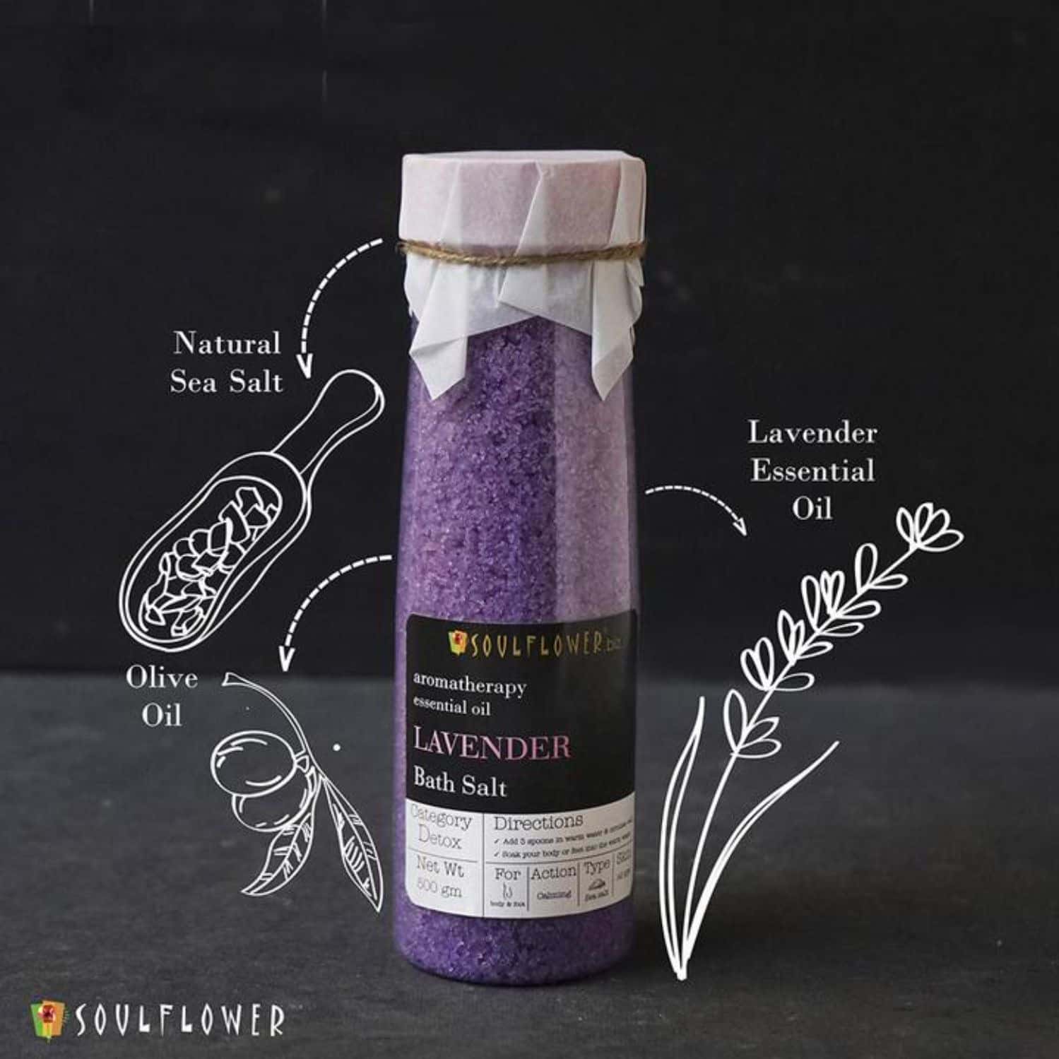 Buy SOULFLOWER LAVENDER AROMA BATH SALT 500GM Online & Get Upto 60% OFF ...