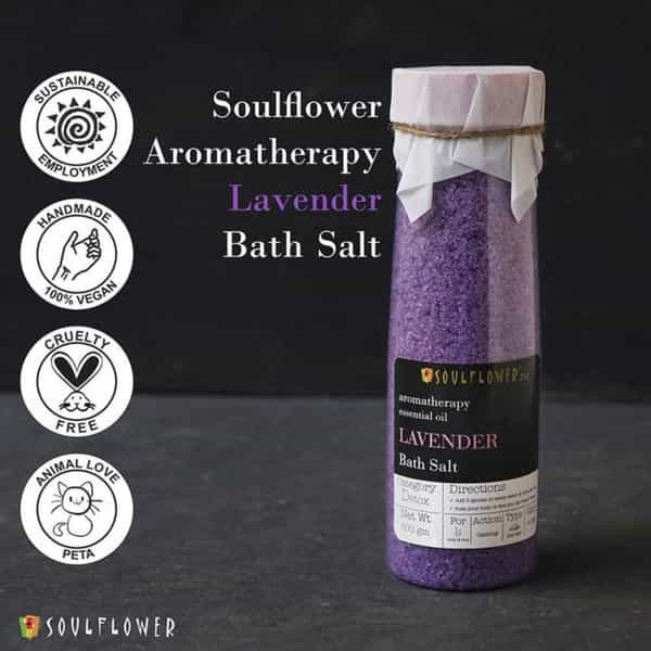 Soulflower Lavender Aroma Bath Salt 500Gm