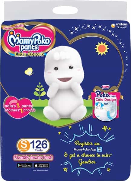Mamypoko Pants Extra Absorb Diaper - Small Size Pack Of 126 Diapers