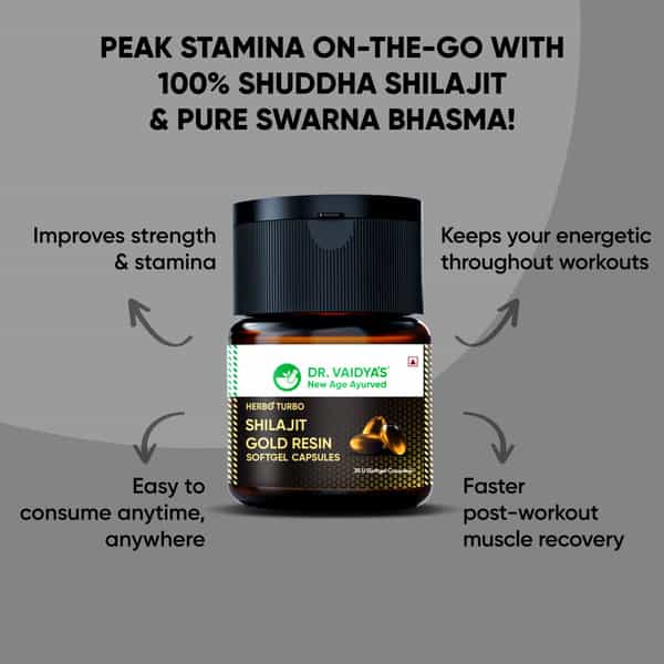 Dr. Vaidya's Herbo24turbo Shilajit Resin Softgel Capsules Pack Of 2