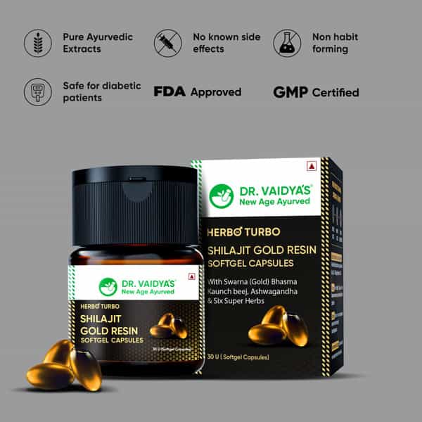 Dr. Vaidya's Herbo24turbo Shilajit Resin Softgel Capsules Pack Of 2