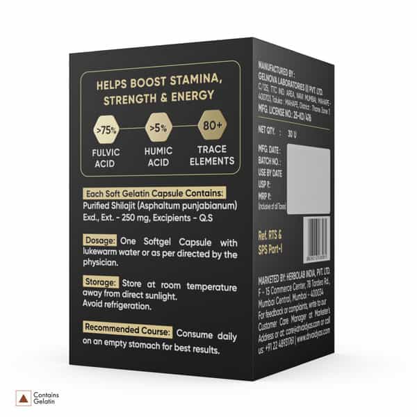 Dr. Vaidya's Herbo24turbo Shilajit Resin Softgel Capsules Pack Of 2