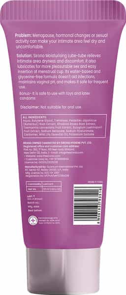 Sirona Glycerine Free Natural Lubricant Gel For Men & Women 50 Ml