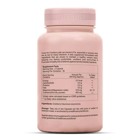 Sheneed Crave For Cranberry Supplements (400mg) - Supports Uti & Digestive Health- 60 Capsules