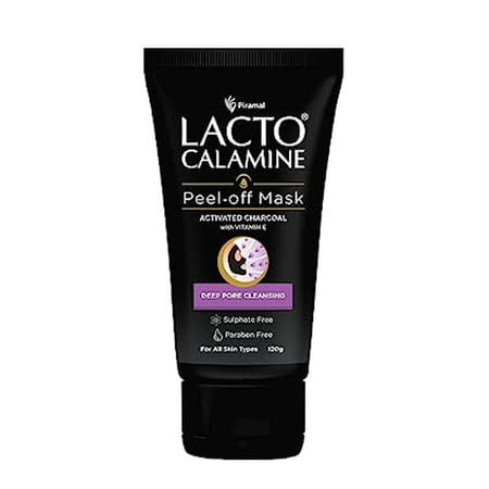 Lacto Calamine Face Peel Off Mask With Activated Charcoal And Vitamin E Black | 120 G