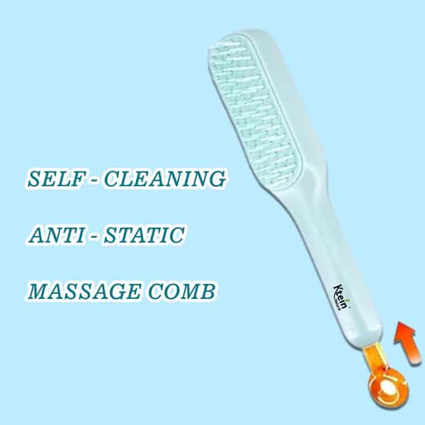 Ktein Self-Cleaning Anti-Static Hair Brush With Retractable Rotary Lift Comb - (1 Unit)