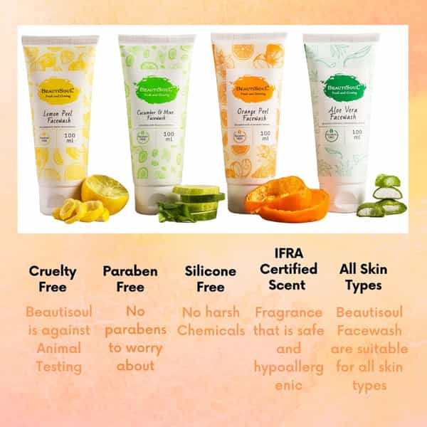 Beautisoul Orange Peel Face Wash With Pure Orange Peel | Chamomile And Aloe Vera (3 X 100Ml)