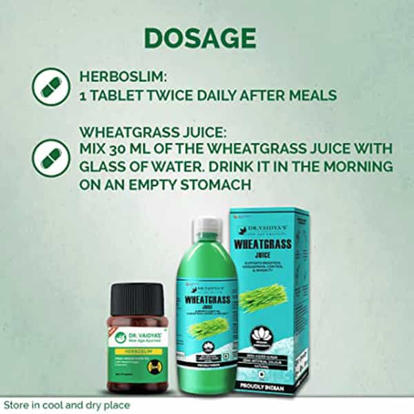 Dr. Vaidya's Herboslim & Wheatgrass Juice Combo