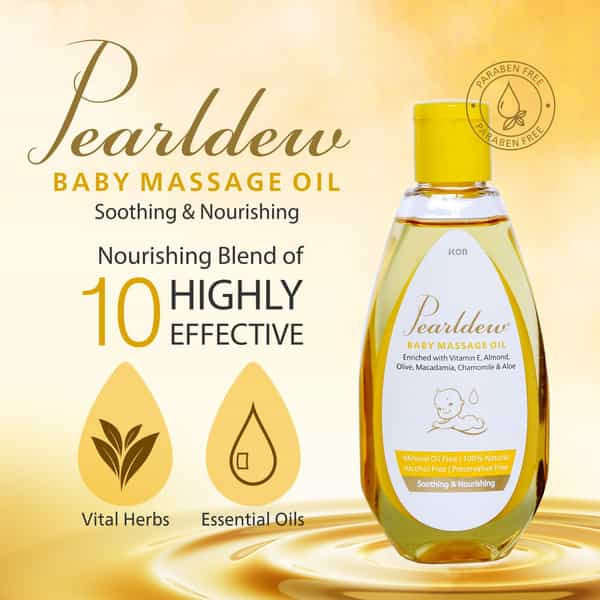 Pearldew Baby Massage Oil 100 Ml | With Almond Oil | Aloe & Mustard Oil (Pack Of 4)