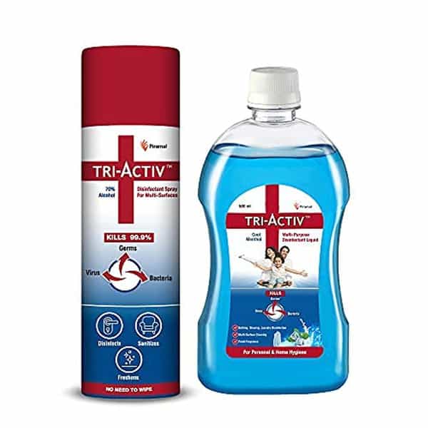 Tri-Activ Disinfectant Spray For Multi-Surfaces (230 Ml) + Disinfectant Liquid (500Ml)