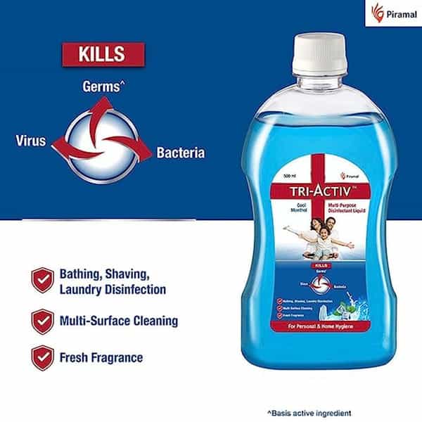 Tri-Activ Disinfectant Spray For Multi-Surfaces (230 Ml) + Disinfectant Liquid (500Ml)