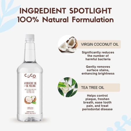 Coco Crush Ayurvedic Coconut & Tea Tree Oil For Oil Pulling | 500ml