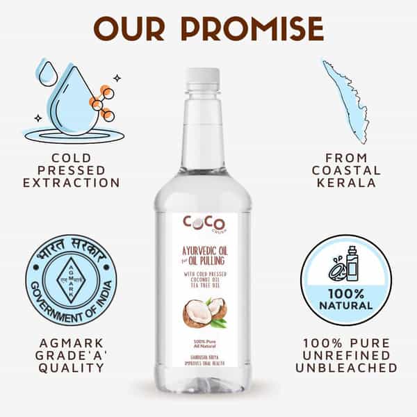 Coco Crush Ayurvedic Coconut & Tea Tree Oil For Oil Pulling | 500Ml