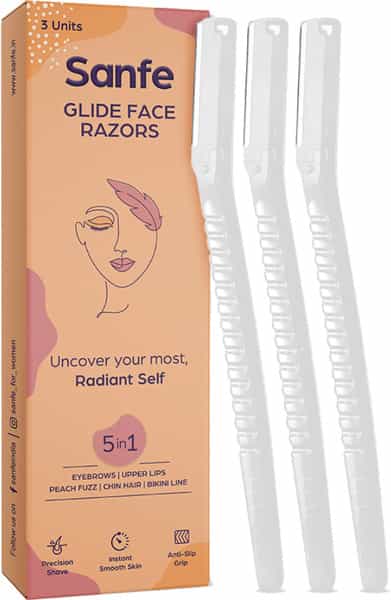 Sanfe Glide Face Razor For Painfree Facial Hair Removal (3 Units)