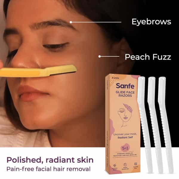 Sanfe Glide Face Razor For Painfree Facial Hair Removal (3 Units)