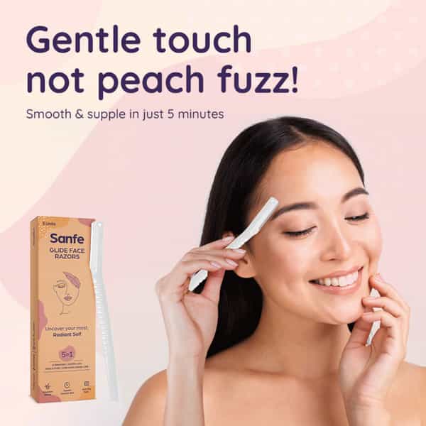 Sanfe Glide Face Razor For Painfree Facial Hair Removal (3 Units)