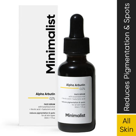 Minimalist Alpha Arbutin 2% Serum For Pigmentation Blemishes Dark Spots & Tan Removal With Ha-30ml
