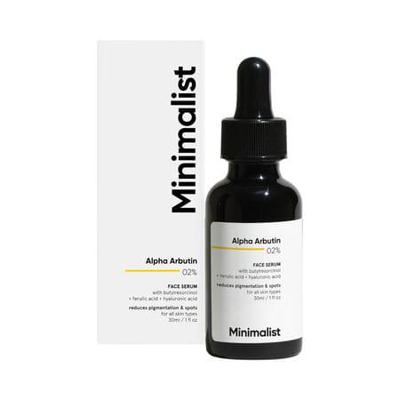 Minimalist Alpha Arbutin 2% Serum For Pigmentation Blemishes Dark Spots & Tan Removal With Ha-30ml