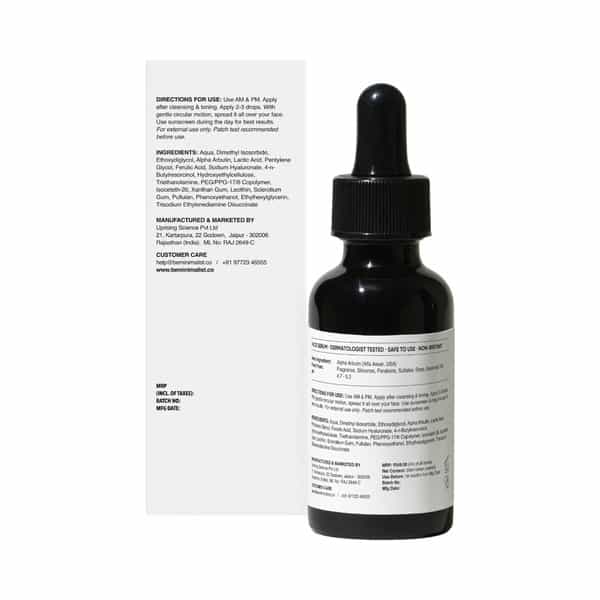 Minimalist Alpha Arbutin 2% Serum For Pigmentation Blemishes Dark Spots & Tan Removal With Ha-30Ml