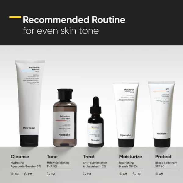 Minimalist Alpha Arbutin 2% Serum For Pigmentation Blemishes Dark Spots & Tan Removal With Ha-30Ml