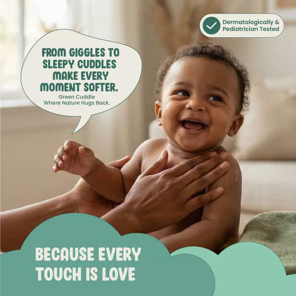 Green Milk Green Cuddle Baby Massage Oil Coconut | Almond | Ghee & Turmeric 3+ Months | 200 Ml