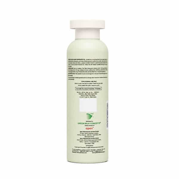 Green Milk Green Cuddle Baby Massage Oil Coconut | Almond | Ghee & Turmeric 3+ Months | 200 Ml