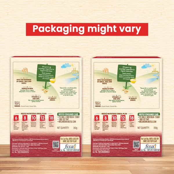 Nestle Cerelac Baby Food Milk Wheat Apple Cherry (From 8 Months) Box Of 300 G