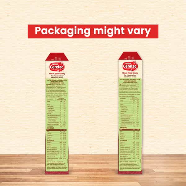 Nestle Cerelac Baby Food Milk Wheat Apple Cherry (From 8 Months) Box Of 300 G