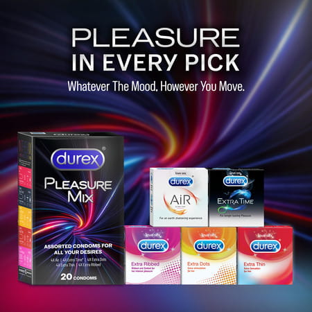 Durex Pleasure Mix 5 In 1 Pack | Assorted Condoms | 20 Units