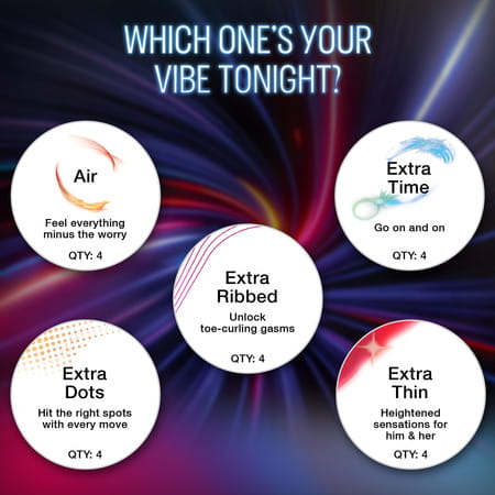 Durex Pleasure Mix 5 In 1 Pack | Assorted Condoms | 20 Units