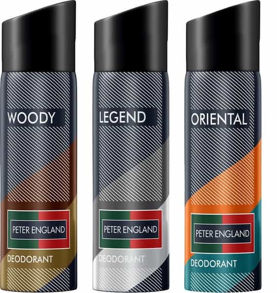 Peter England Fresh Fragrance Woody Legend & Oriental Deodorant (Pack Of 3) - 450 Ml
