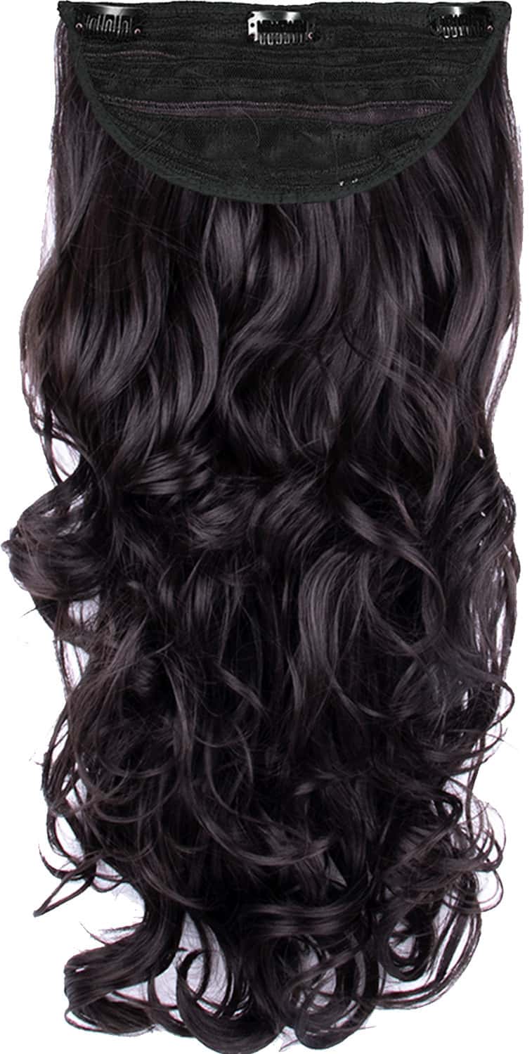 Streak Street Clip-In 24" Semi-Wavy Dark Brown Hair Extensions