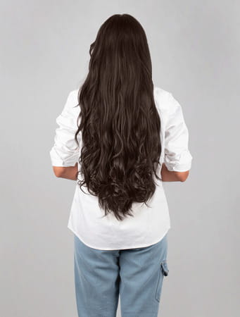 Streak Street Clip-In 24" Semi-Wavy Dark Brown Hair Extensions